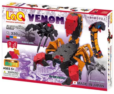 Set de construcție pentru copii 6 în 1 LaQ Animal World - Venom, 330 piese