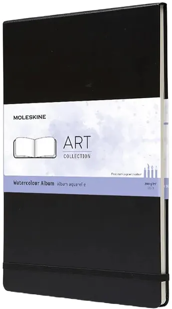 Album Moleskine Watercolour - Negru, pagini neacoperite