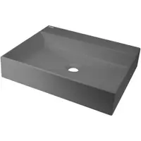 Lavoar pe blat compozit antracit Deante Correo, dreptunghiular, 50 cm
