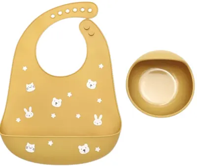 Set de hrănire din silicon Lorelli Premium - 2 piese , Yellow
