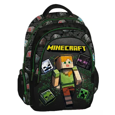 Ghiozdan cu 3 compartimente, Graffiti, Minecraft Street