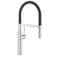 Baterie bucatarie Grohe 30503000, monocomanda, cartus ceramic, limitator de termperatura, dus retractabil, pipa pivotanta, protectie anti-reflux, Crom