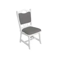 Scaun living FLANDER, cadru alb + stofa gri inchis, 50x48x95 cm