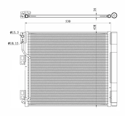 Radiator AC condensator cu uscator, aluminiu potrivit NISSAN NV200, NV200 EVALIA 1.5D 02.10