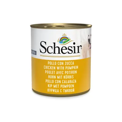 Hrana umeda pentru caini Schesir pui si dovleac, Pachet 5 X 285 g