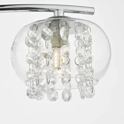 Plafoniera Elma 3 Light Semi Flush Polished Chrome Glass