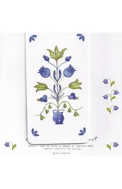 Semn de carte cu magnet: Motive din Transilvania. Albastru si verde