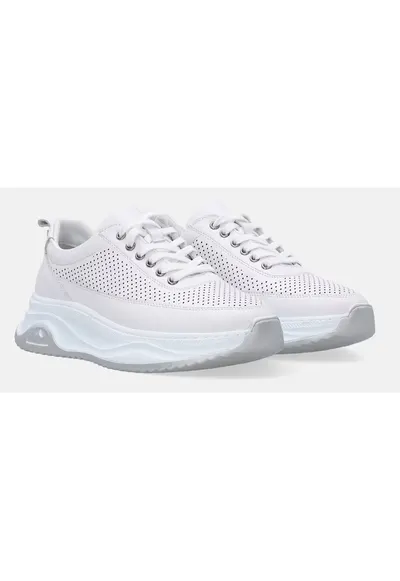 Pantofi sport din piele cu design cu perforatii