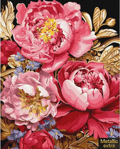 Set pentru pictură după numere Ideyka Metallic Extra - Inspirație colorată, 40 x 50 cm