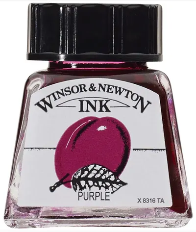 Cerneală de caligrafie Winsor & Newton - Mov, 14 ml