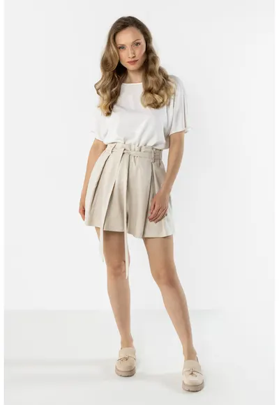 Pantaloni dama - A774 - bumbac - bej