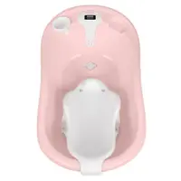 Cadita copii cu termometru digital si reductor anatomic detasabil KikkaBoo Lavera Pink,realizata din plastic rezistent cu margini rotunijite,fara BPA,manere pentru mutare usoara,suport sapun si recipient clatire inclus