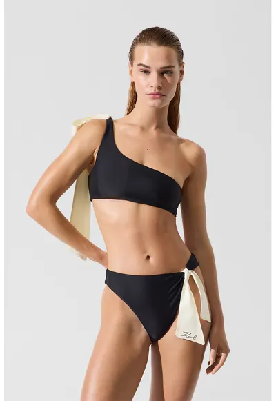 Slip cu detaliu cu nod contrastant - Negru