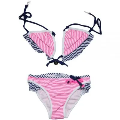 Costum de baie 2 piese Roz Alb Bleumarin (3751), 4 ani, 104 cm