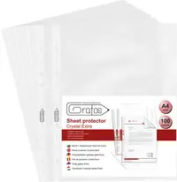 Folii pentru documente Grafos - Extra, A4+, cristal, 60 microni, 100 buc.