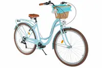 Bicicleta dama Davi Ella 28", 7 viteze, 160-185 cm, Albastru/Maro