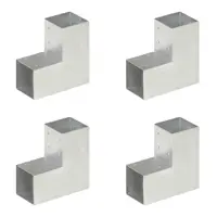 vidaXL Conectori de grindă, formă L, 4 buc, 91x91 mm, metal galvanizat
