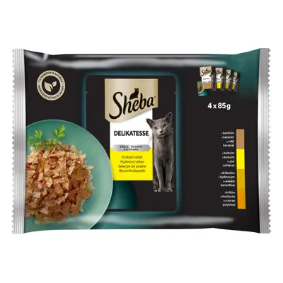 Sheba Plic Pui/Curcan/Rata/Pasare 4X85 G