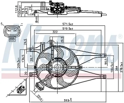Ventilator radiator (cu carcasa) FIAT PALIO, SIENA 1.2 dupa 1997