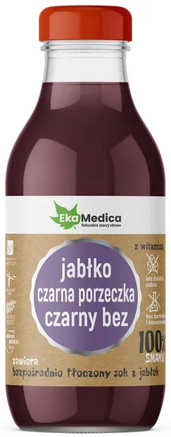 Suc de mere, coacăze negre și soc negru, 300 ml, EkaMedica