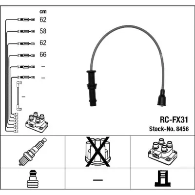 Set cablaj aprindere NGK 8456