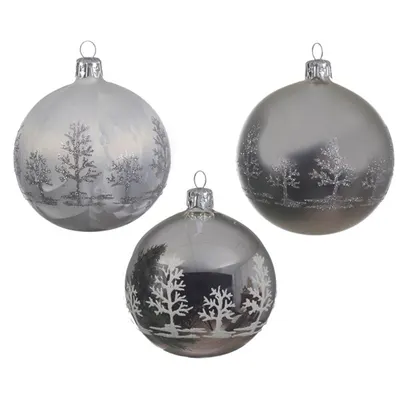 Glob decorativ - Bauble Glass Shiny, Matt, Ice Lacquer Trees - mai multe culori
