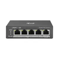 Switch PoE cu 4 porturi HikVision HiLook NS-0505P-35, 10/100/1000 Mbps, 10 Gbps, 7.44 Mpps, MAC 2K, fara management