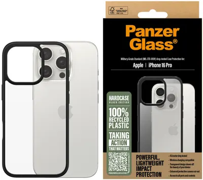 Husă PanzerGlass - HardCase, iPhone 16 Pro, negru