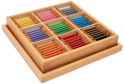 Kit educațional Nowa Szkola Montessori - Cutie cu plăci colorate№4, 63 piese