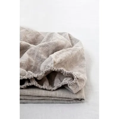 Cearșaf elastic din in Linen Tales, 180 x 200 cm, natural
