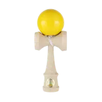 Joc de indemanare din lemn Kendama Ozora, 18 cm - Galben