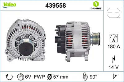 Alternator (14v, 180a) Potrivit Seat Exeo, Exeo St; Skoda Superb Ii, Yeti; Vw Cc B7, Crafter 30-35, Crafter 30-50, Multivan T5, Passat Alltrack B7, Passat B6, Passat B7 1.4-3.6 08.03-12.17