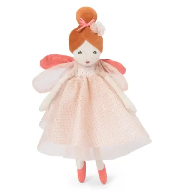Papusa textila zana roz 30 cm, moulin roty