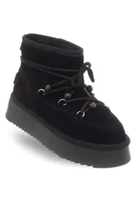 Ghete dama - SSW521P72/03 STONES - piele naturala - negru - talpa din spuma