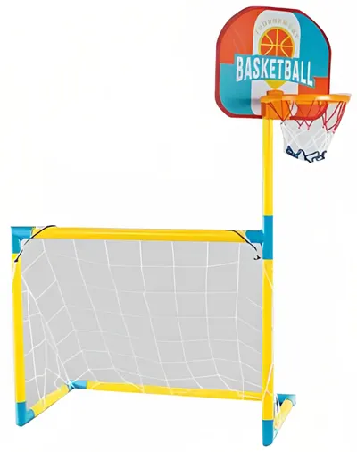 Set 2 în 1 pentru copii Raya Toys - poartă de fotbal cu coș de baschet