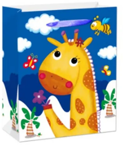 Pungă de cadou Girafă - 31 х 40 х 12 cm, albastru