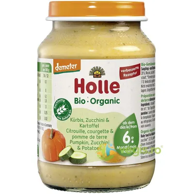 Piure pentru Copii cu Zucchini, Dovleac si Cartofi +6 Luni Ecologic/Bio 190g