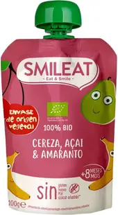 Piure din cirese & acai si amaranth +8 luni Bio, 100g, Smileat