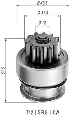 Pinion Electromotor Potrivit Citroen Berlingo, Berlingo Multispace, Berlingo Minivan, C1, C2, C3 I, C3 Pluriel, C4, C4 I, C5 Ii, C5 Iii, Jumpy Ii, Nemo Minivan 1.4d-2.2d 06.01