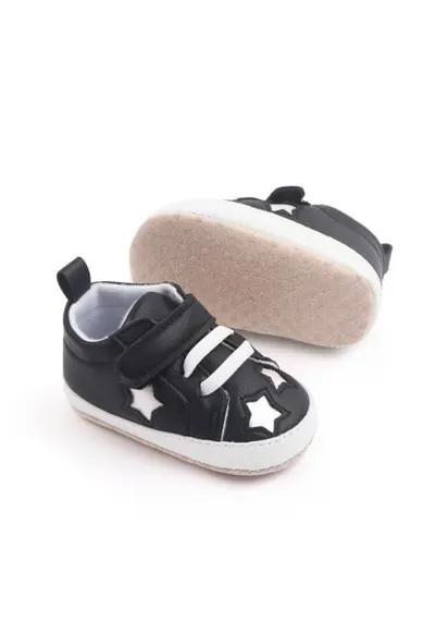 Pantofi sport Model AL 16845 cu stelute sidefate - Fete - Piele ecologica - Negru - Negru