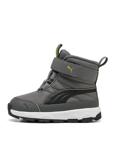 Ghete de piele ecologica si material textil Evolve AC+ - Negru stins/Gri inchis