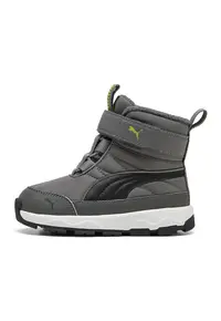 Ghete de piele ecologica si material textil Evolve AC+ - Negru stins/Gri inchis