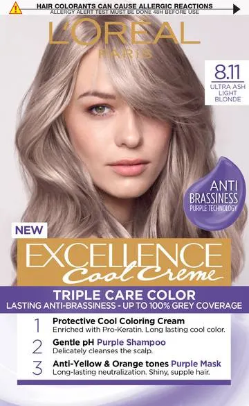 L'Oréal Excellence Vopsea de păr, 8.11 Ultra Ash Light Blonde