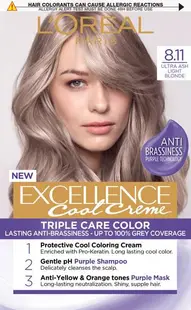 L'Oréal Excellence Vopsea de păr, 8.11 Ultra Ash Light Blonde