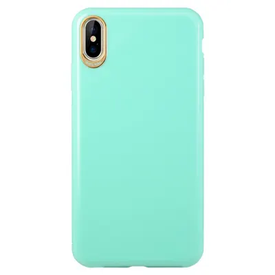Husa Sulada, Compatibila cu iPhone XS Max, verde deschis, model Electroplating, stil Solid Color, material tpu Engros