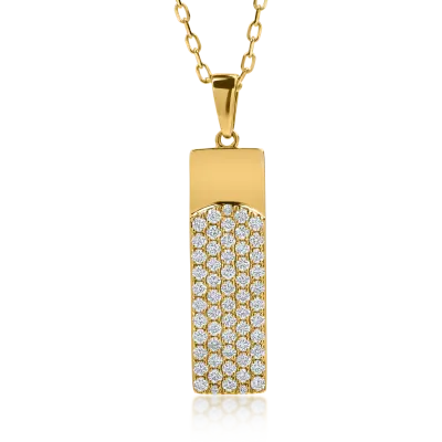 Lant cu pandantiv din aur galben cu diamante de 0.4ct