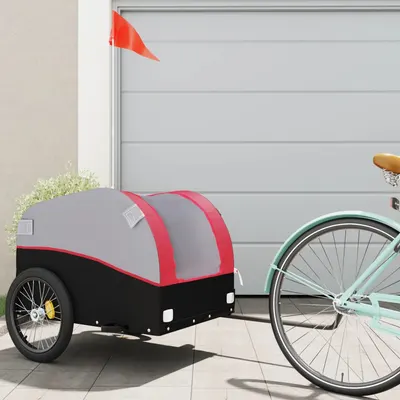 Gossi remorca pentru biciclete, negru si rosu, 45 kg, fier