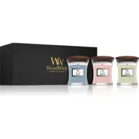 Woodwick Evening Onyx & Solar Ylang & Coastal Sunset set cadou cu fitil din lemn (gift box)