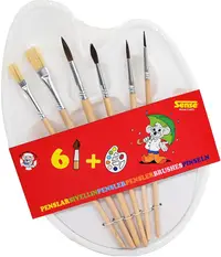 Set de pensule pentru pictură Sense - 6 bucăți, cu paletă