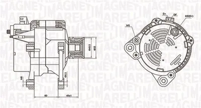Alternator (14v, 120a) Potrivit Ford Galaxy I; Seat Alhambra, Cordoba, Cordoba Vario, Ibiza Ii, Inca, Toledo I; Vw Caddy Ii, Caddy Ii Minivan, Golf Iii, Golf Iv 1.7d-2.9 02.93-01.04